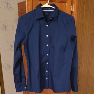 Lands' End Women's Blue Button Down Shirt
